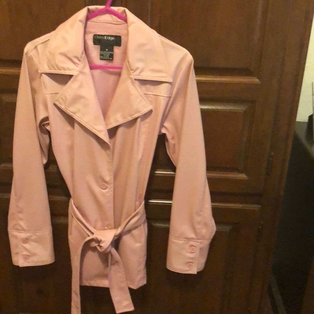 Rose color rain jacket for these rainy days